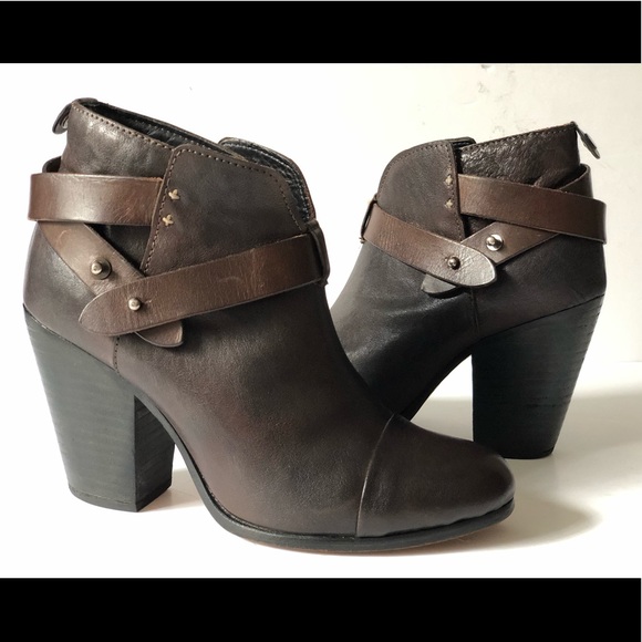 rag & bone Shoes - RAG BONE HARROW BROWN LEATHER ANKLE BOOTS